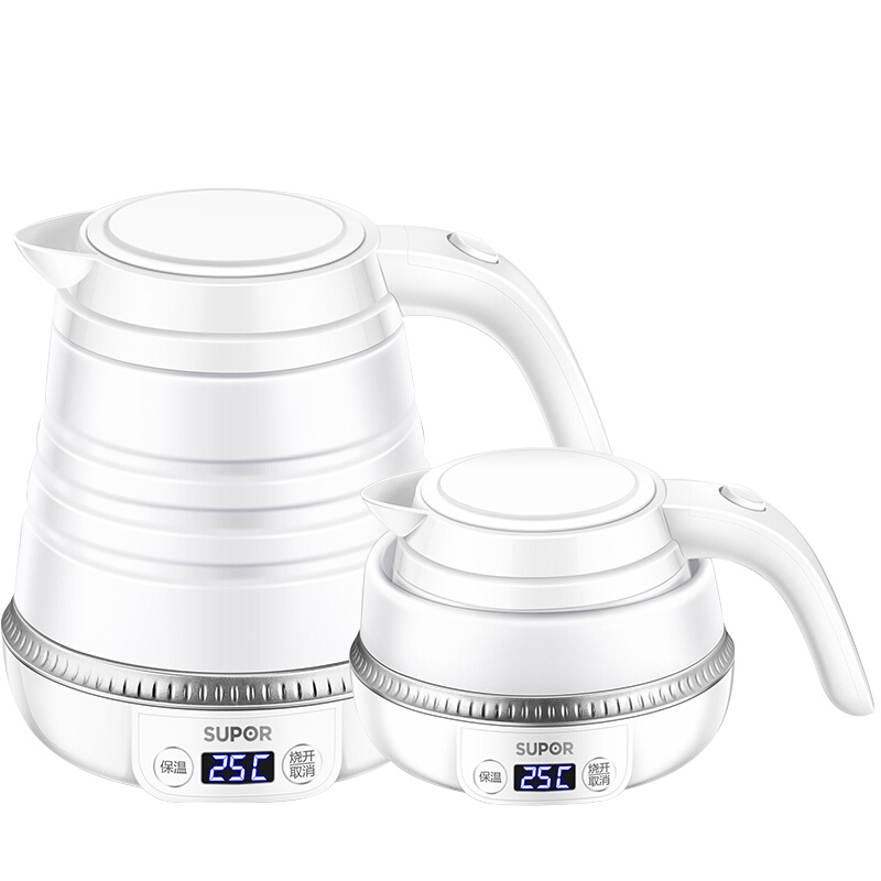 苏泊尔(SUPOR)电热水壶折叠电水壶烧水壶保温便携式旅行开水壶 SW-06J006 白色