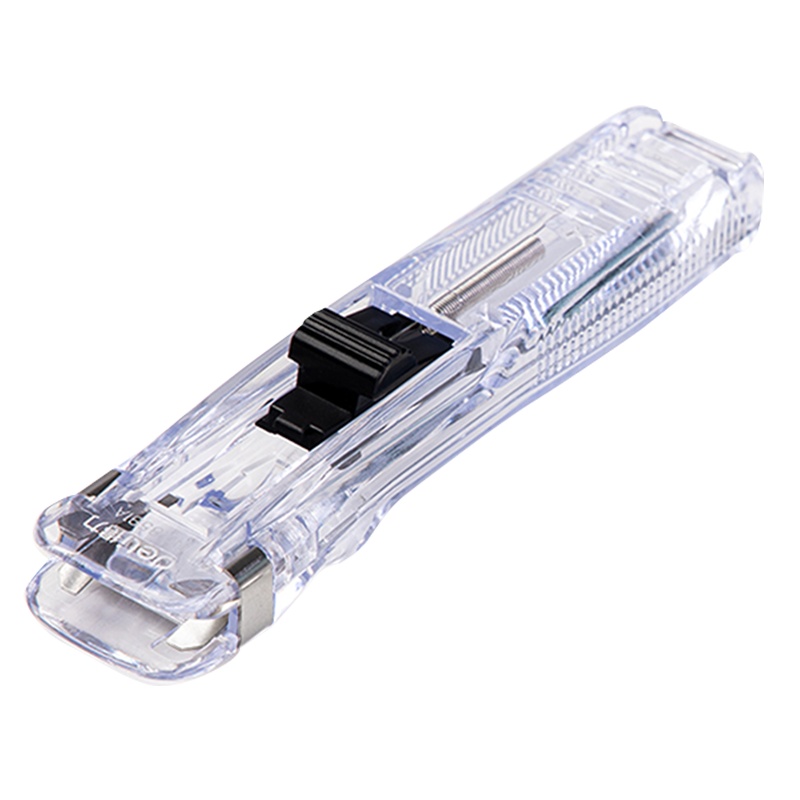 得力deli8591A夹子透明金属推夹器8592补充夹子大容量夹纸器无针订书机装订文具整理办公用品[苏宁自营]