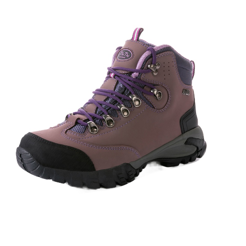 TNTN户外春夏季牛皮防水男女情侣女神紫防滑越野徒步爬山旅游运动登山鞋