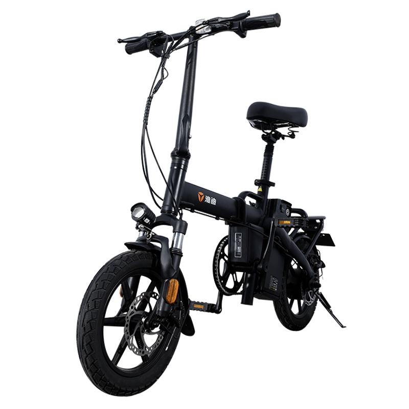 雅迪F3升级锂电折叠迷你代步电动自行车新国标3C型号TDT2203Z F3悦享版黑色