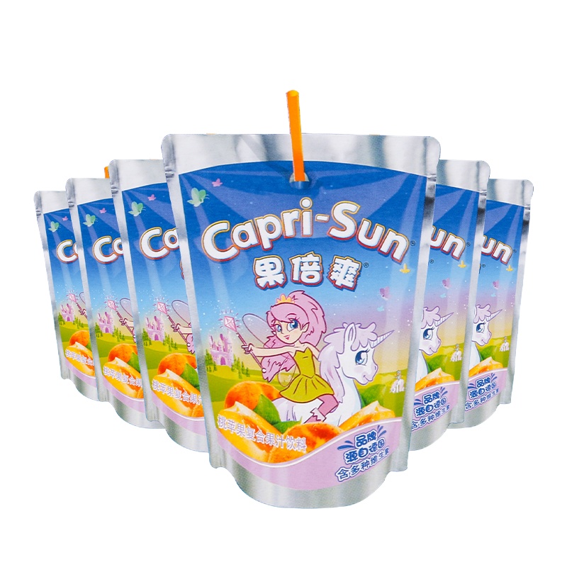 果倍爽 【2份装】桃苹果复合果汁200ml*6袋整盒装 儿童宝宝果汁饮料富含维生素