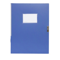 得力(deli)文件夹A4档案盒文件册活页资料盒档案盒塑料大容量办公文具用品插页文件夹 35mm蓝色1只(5682)