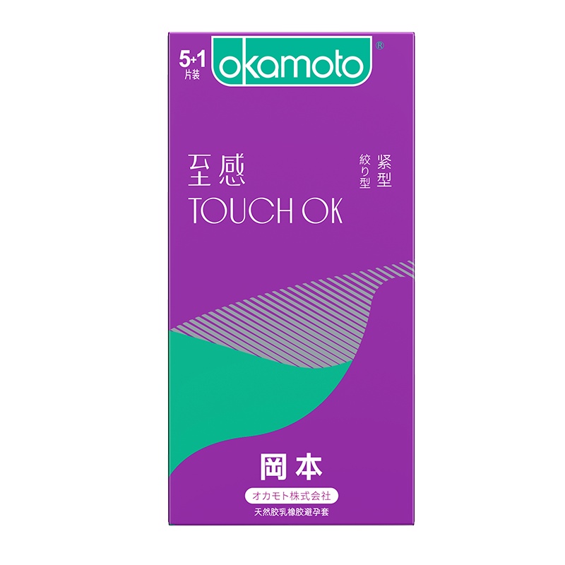 冈本okamoto至感TOUCH OK紧型避孕套 异形光面型 5+1片装 岡本情趣成人用品