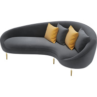 暖图家具 心理咨询室 单人位家用轻奢月牙形转角三人沙发接待办公弧形NT-01SF03型