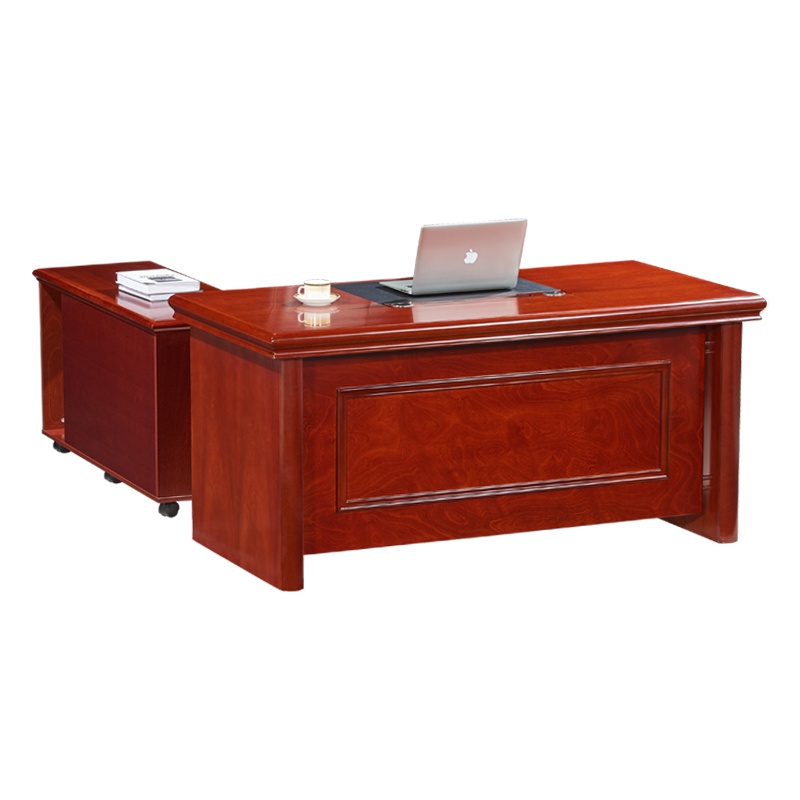 HiBoss办公桌班桌大班台1.8米油漆实木贴皮办公桌