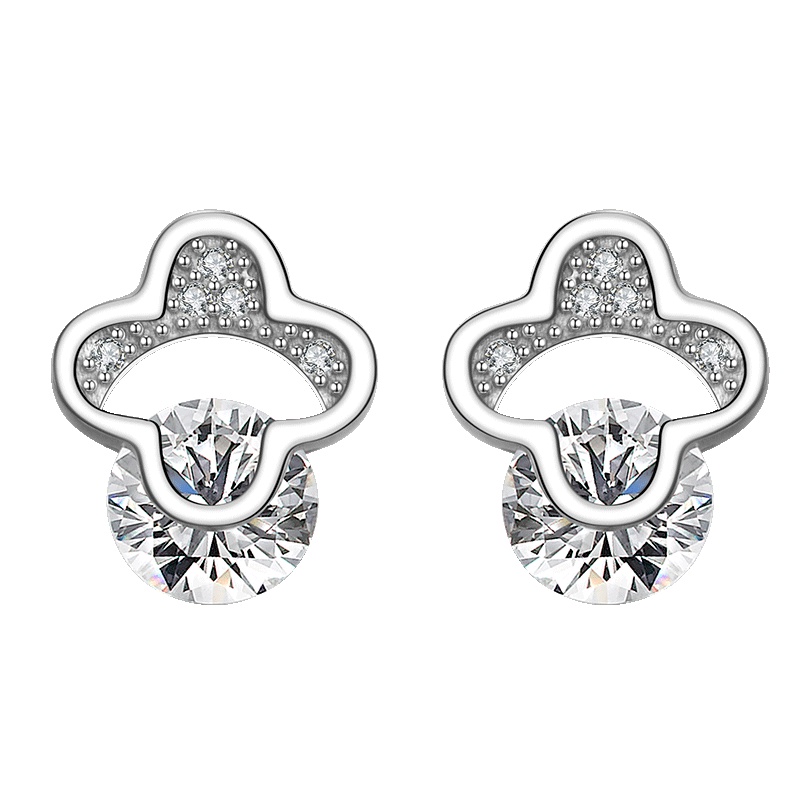 佰色传情(BRIR) 韩版时尚百搭925纯银耳钉银耳饰