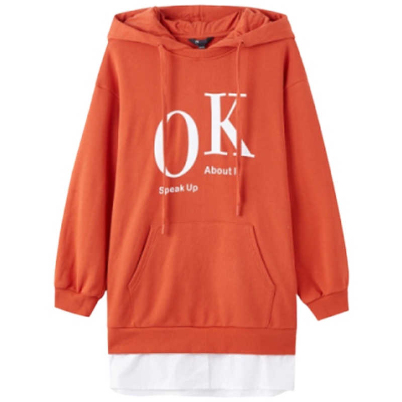 N【专柜同款】7M女新款韩版宽松慵懒风中长款连帽长袖针织毛衣连衣裙70011771