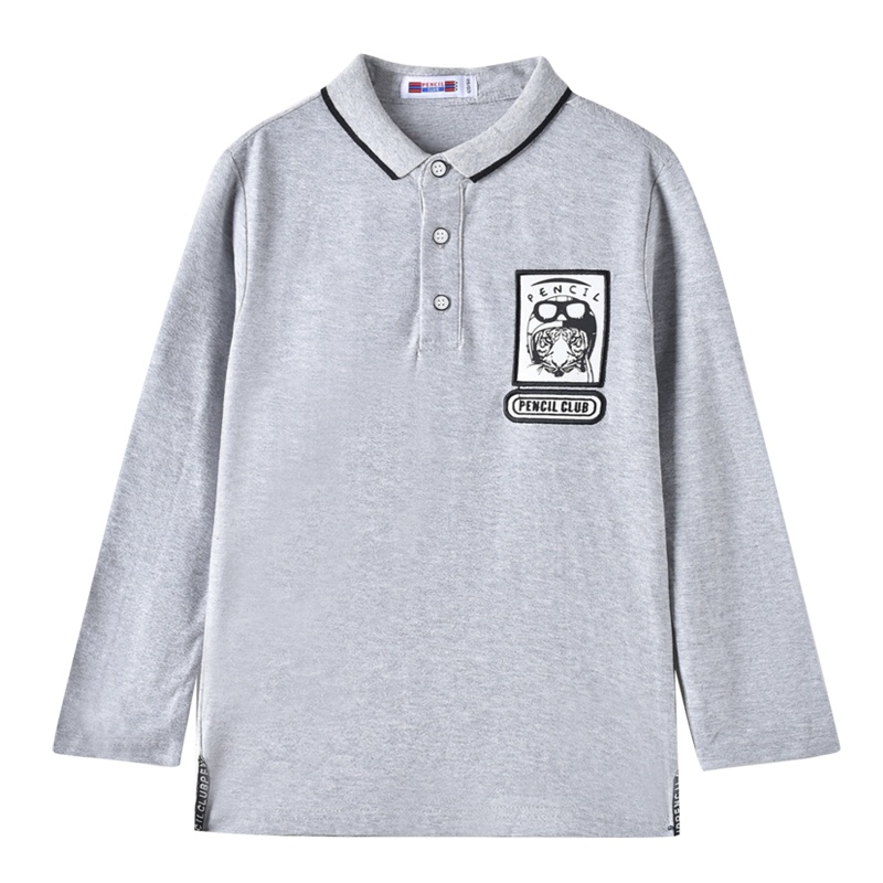 铅笔俱乐部童装秋冬新款男童翻领长袖T恤儿童polo衫大童上衣百搭