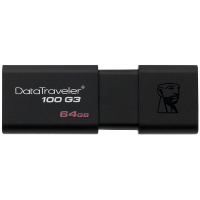 金士顿(Kingston)64GB USB3.0 U盘 DT100G3 黑色 滑盖设计 时尚便利/