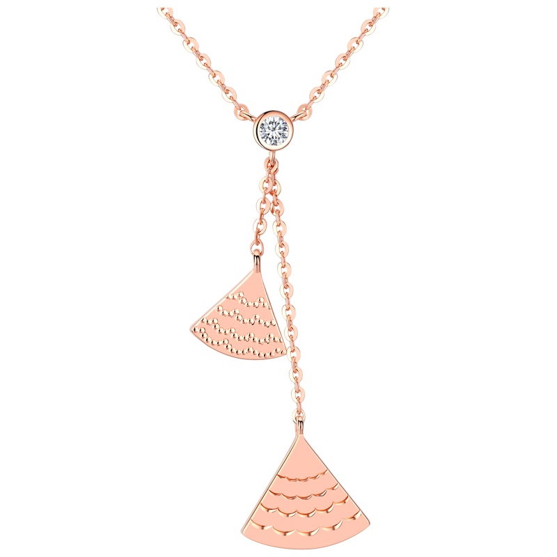 佰色传情(BRIR)S925银罗马复古流苏扇子吊坠项链锁骨链女新潮款