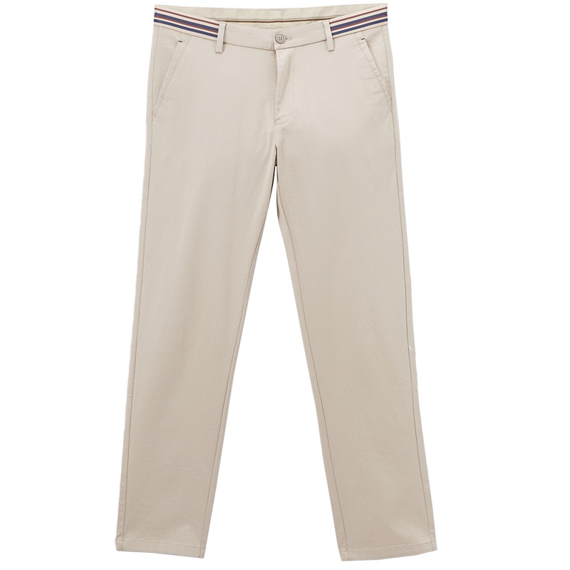 Hieiika 海一家男装2019夏季撞色条纹裤边装饰质感舒适休闲裤