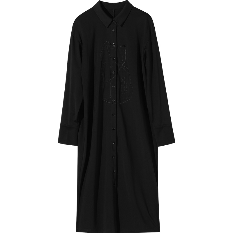 娅丽达女装长款连帽卫衣女2019秋季新款宽松纯色韩版慵懒风卫衣I7320