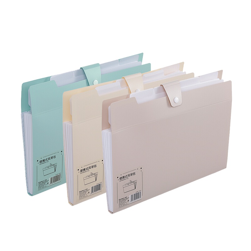 齐心(Comix)A3168风琴包6个 5格便携式文件包 A4多层文件袋 资料包 文件包 卷子收纳袋 颜色随机