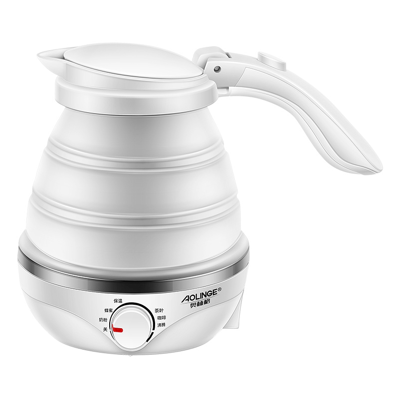 奥林格(AOLINGE)ALG-Z18D旅行可折叠电水壶 便携式烧水壶迷你电热小容量烧水杯双电压出国可用 雪盈白