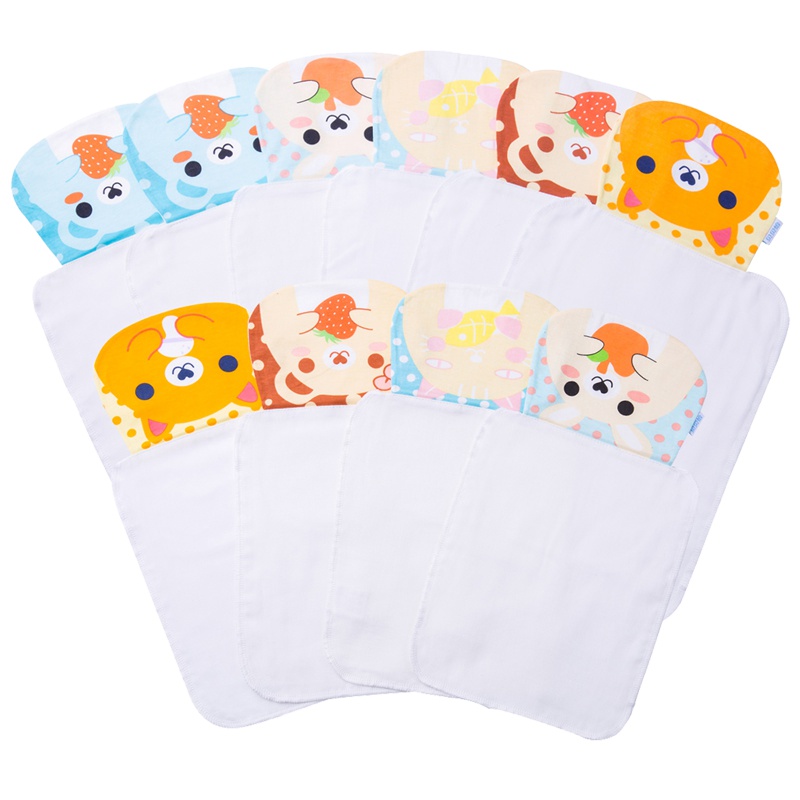 贝贝怡宝宝新款纯棉纱布4层吸汗巾垫背巾纯棉隔汗巾10条装 161P186