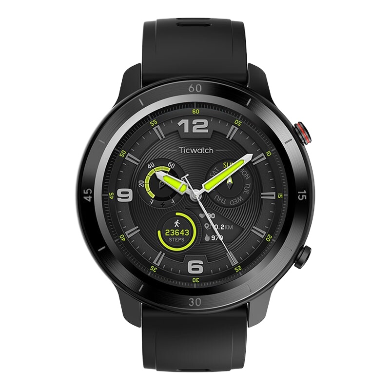 Ticwatch 智能手表GTX 运动手表 消息提醒 IP68游泳级防水心率健康 睡眠监测 量子黑