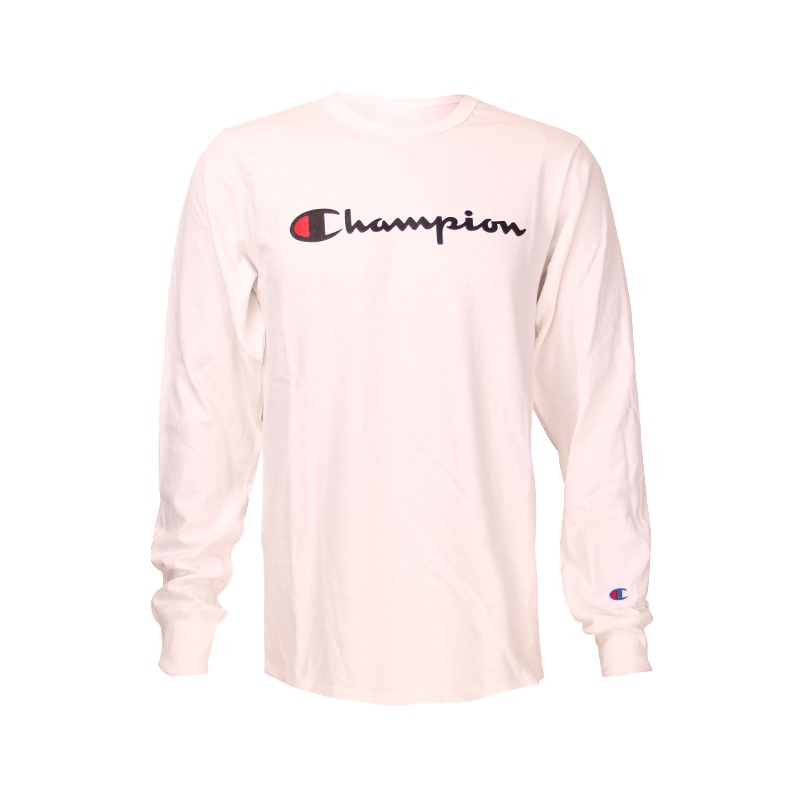 [直营]Champion冠军潮牌男士草写字母印花全棉长袖T恤打底衫GT47 Y06136