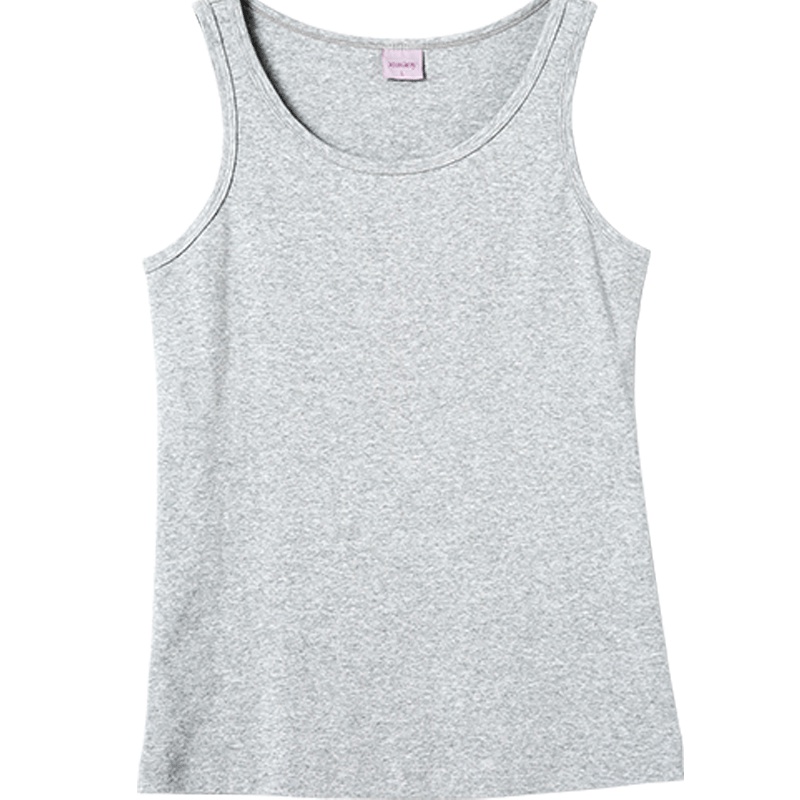 雪仙丽无袖睡衣女夏薄款纯棉背心纯色运动休闲全棉上衣家居服可外穿