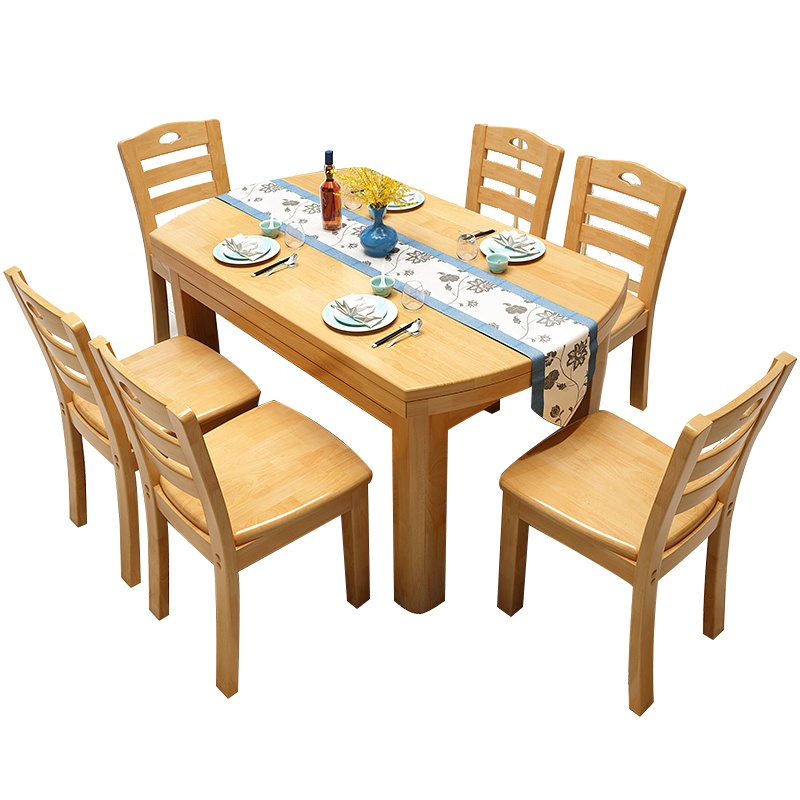 欧宝美云端餐桌 北欧白腊木日式清新长方形饭桌 原创设计小户型桌子