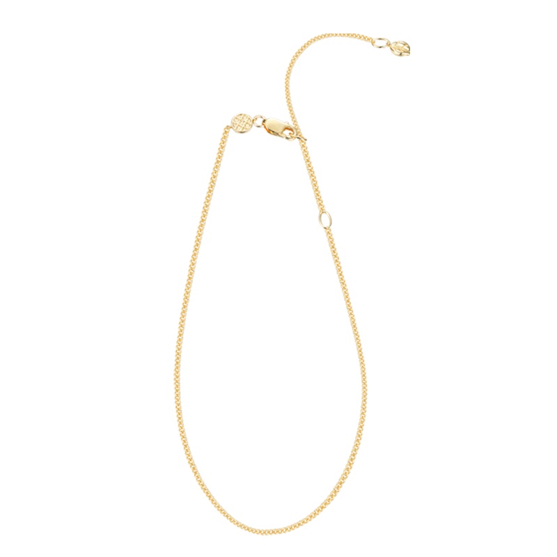 Orange Cube925银项链女简约光链设计单链镀18K金DIY子母链锁骨链