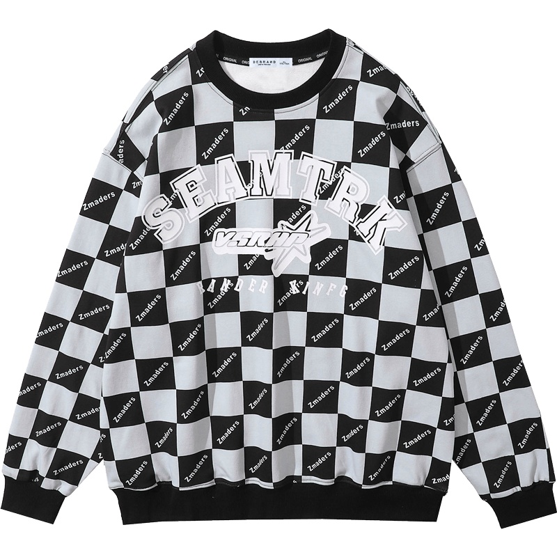 EBRAND男士卫衣春秋季新款宽松印花潮流ins情侣长袖上衣打底衫