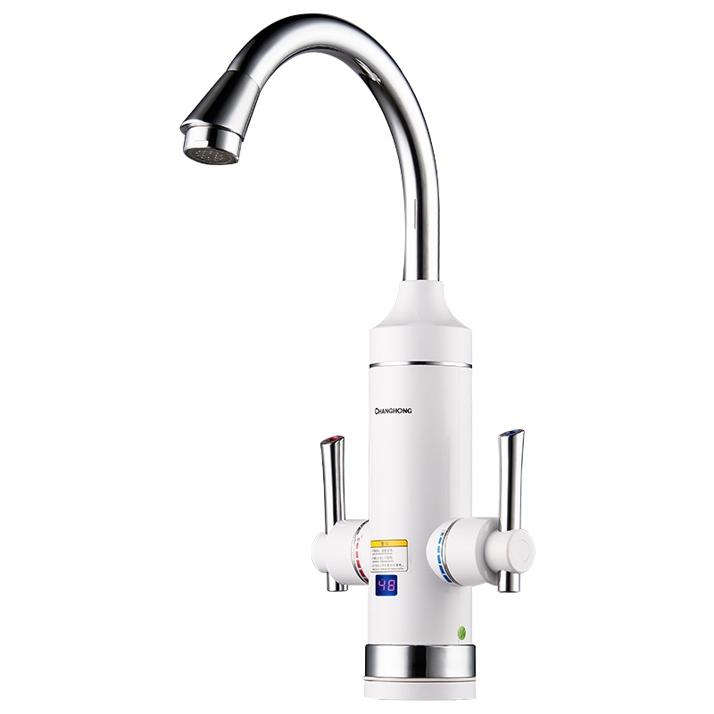 长虹电热水龙头速热即热式小厨宝家用厨房卫生间下进水冷热两用智能数显CKR-33AX漏保款