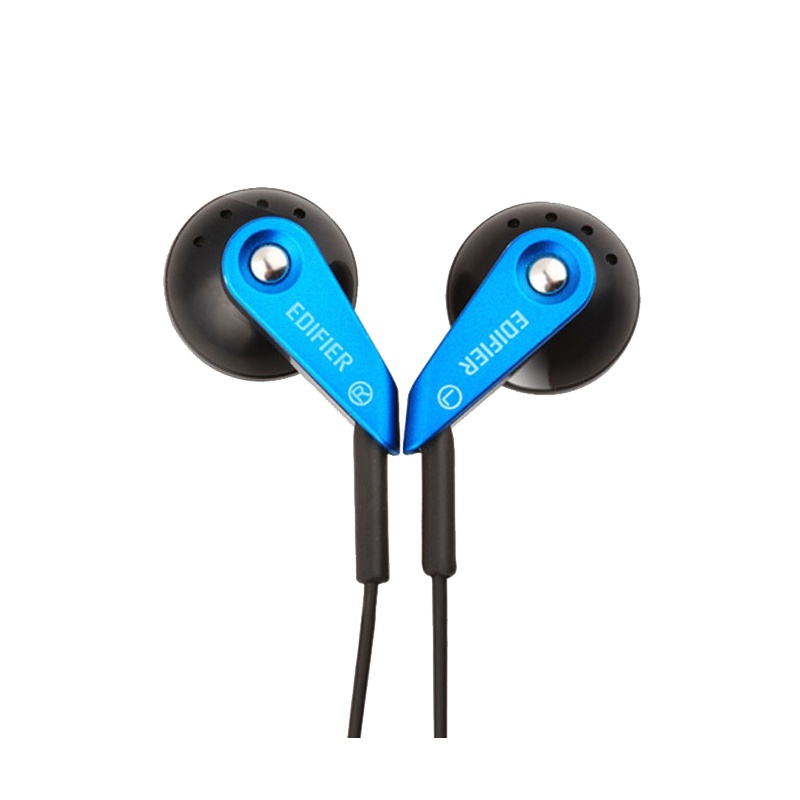 Edifier/漫步者 H185手机电脑通用重低音3.5mm插孔有线耳机耳塞式 电光蓝