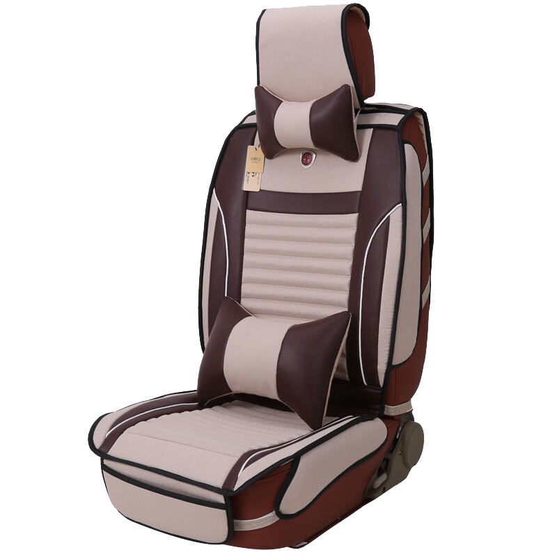 布雷什(BOLISH)五座四季通用汽车坐垫冬季仿亚麻养生保暖全包围汽车座垫车垫车内饰品皮麻豪华款摩卡棕