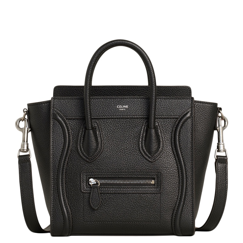 [直营] 赛琳(CELINE) LUGGAGE NANO 系列 女士经典粒面小牛皮 笑脸包 手提单肩斜挎包 女包