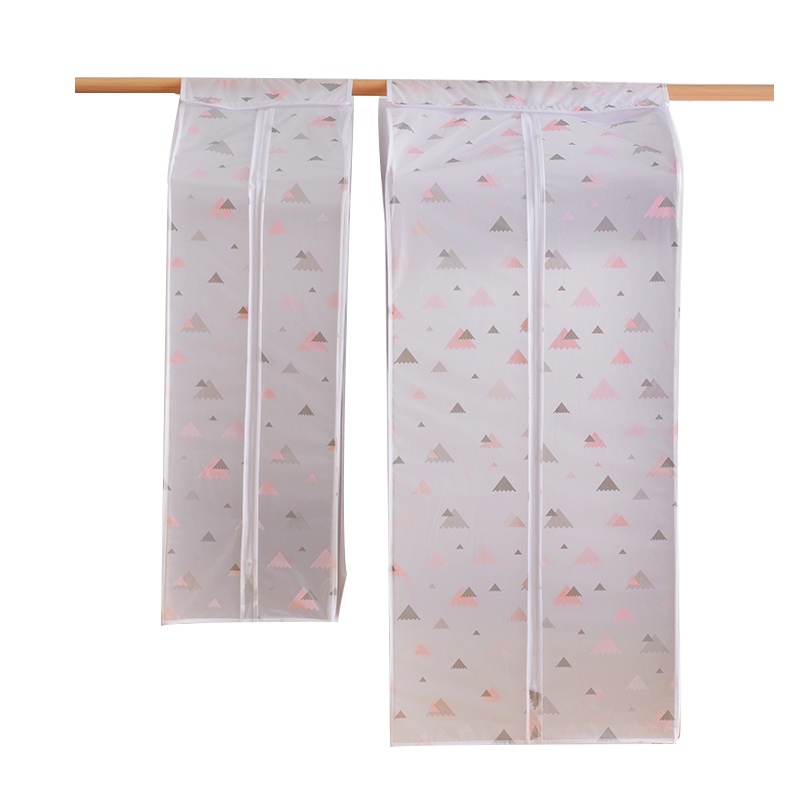 壹志立体加厚衣服防尘罩透明环保耐用西服罩长款方形大衣遮尘布防潮几何简约衣柜衣物收纳袋居家用品装衣袋柜子整理 大号