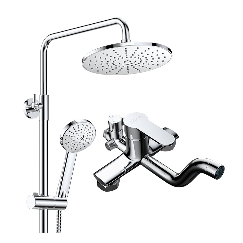 四季沐歌[MICOE]精铜质龙头卫浴花洒 淋浴器空气能花洒套装大蓬头可升降多出水花洒套装挂墙式