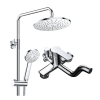 四季沐歌[MICOE]精铜质龙头卫浴花洒 淋浴器空气能花洒套装大蓬头可升降多出水花洒套装挂墙式