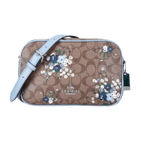 COACH 蔻驰 奢侈品 欧美时尚女士卡其印花PVC单肩包斜挎包 女