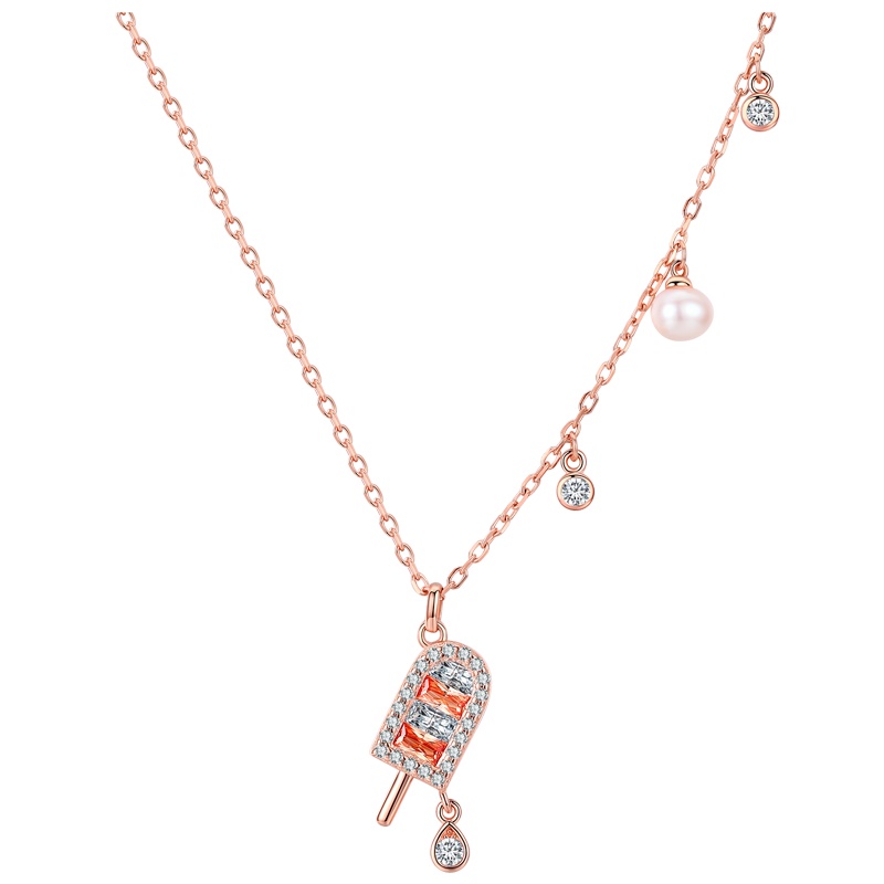 佰色传情(BRIR)S925银项链淡水珍珠纯银女高级感百搭网红锁骨链雪糕