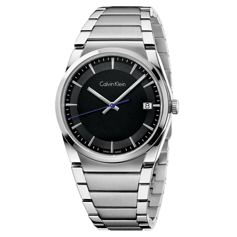 CK手表 STEP系列 简约银色夜光指针 石英男表 K6K31143