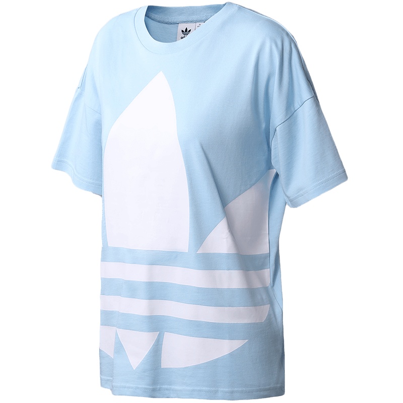 阿迪达斯三叶草女装运动服短袖T恤大LOGO款运动服GJ1011