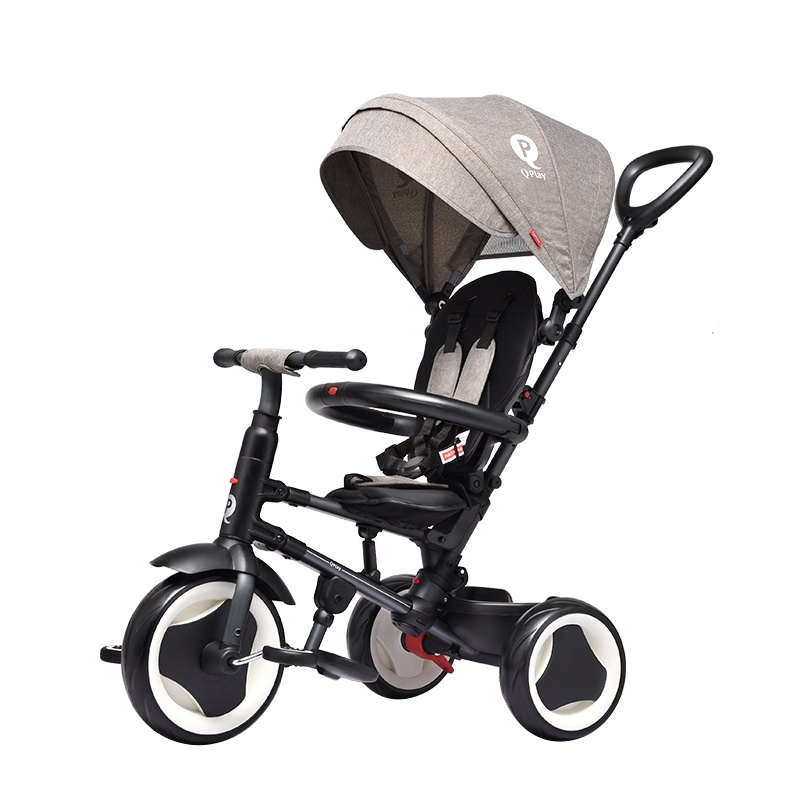 德国QPlay折叠儿童三轮车1-6岁脚踏车超轻便舒适溜娃神器