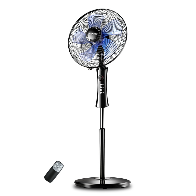 奥克斯（AUX）电风扇家用床头定时落地扇 节能立式办公室风扇 黑色 FS1603RC遥控3.5米延长线