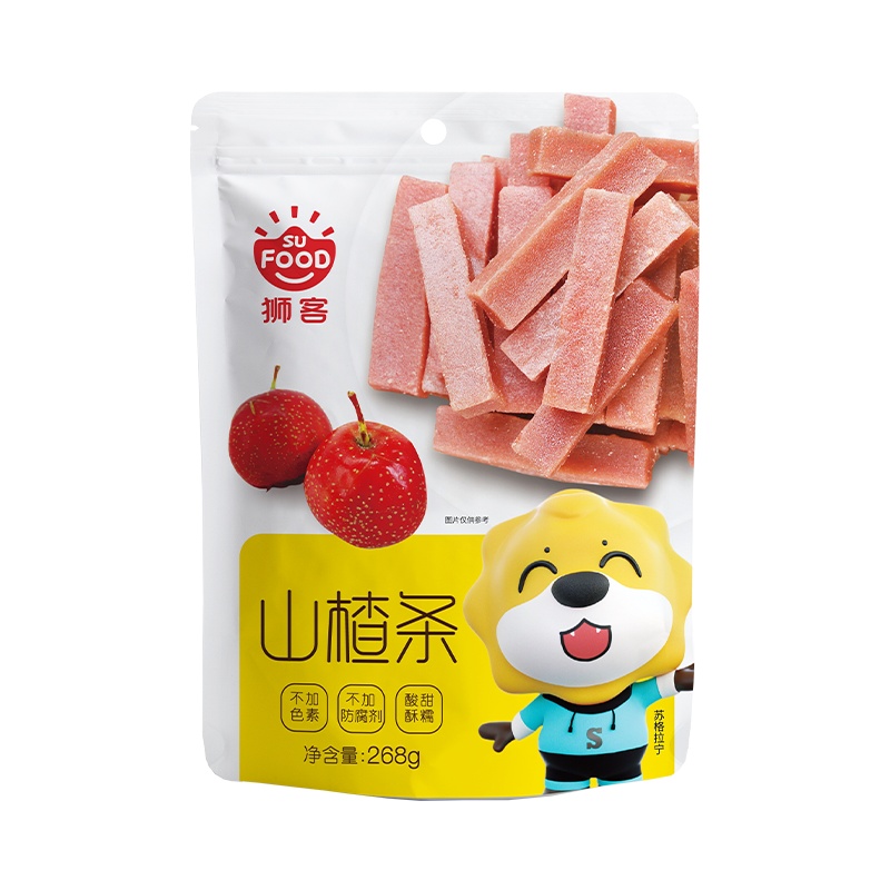 狮客[苏宁自主品牌] 268g山楂条 山楂干山楂零食小吃果脯蜜饯休闲食品袋