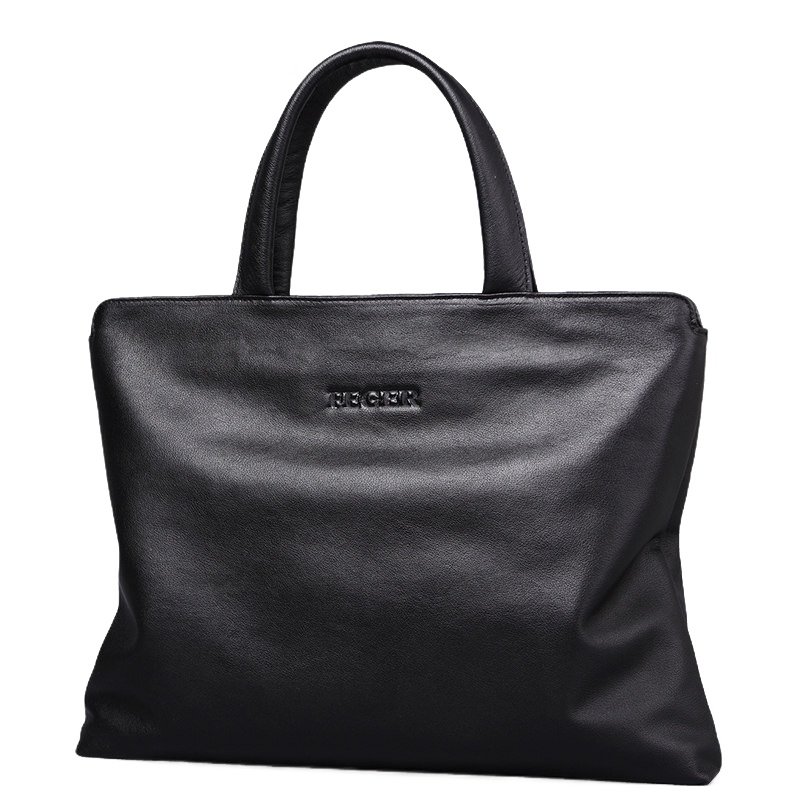 斐格手提包商务公文包横款真皮休闲电脑包潮男包