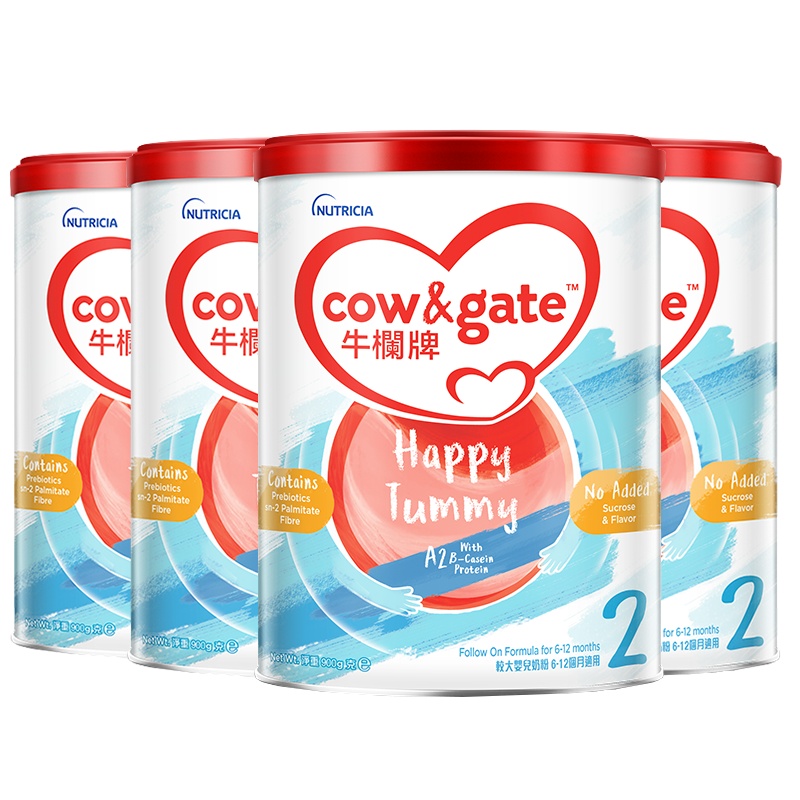 [4罐装 新效期26年4月后]港版香港原装进口牛栏Cow&Gate婴儿2段奶粉900g 6-12月进口儿童奶粉 均衡营养