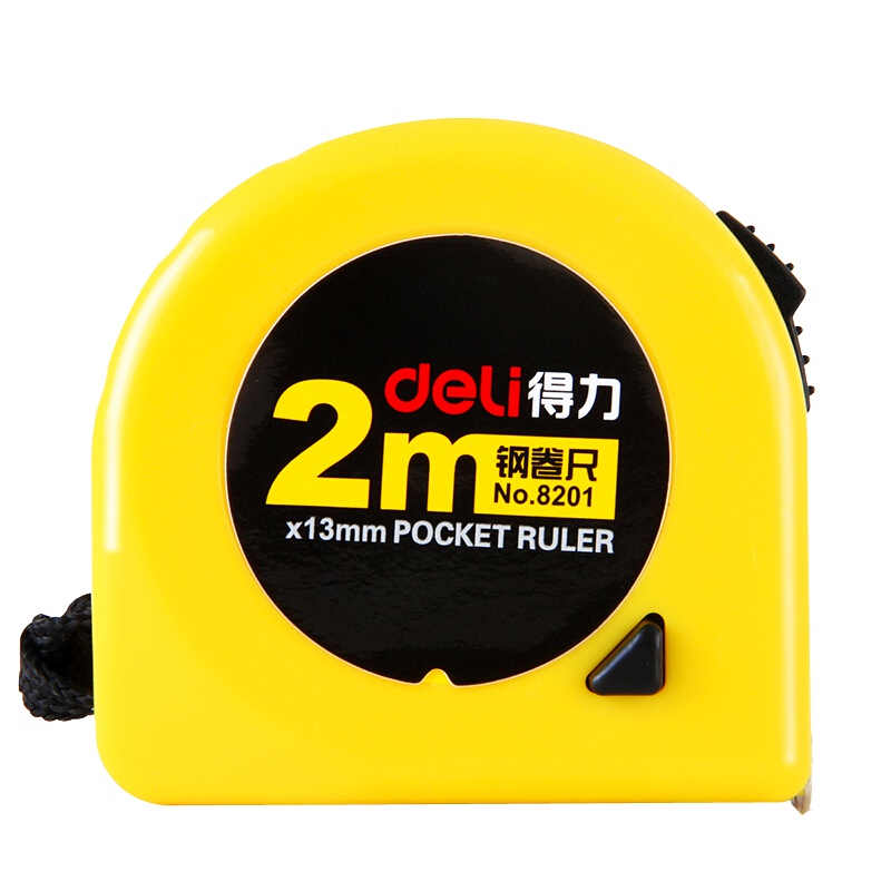【精选】得力（deli）8201 钢卷尺5米卷尺10米尺测量工程尺鲁班尺 2米钢卷尺（5个起订）