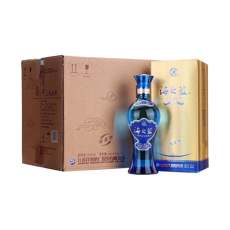 洋河蓝色经典 海之蓝 52度 240ml*6瓶整箱装 浓香型白酒 新老包装随机发货