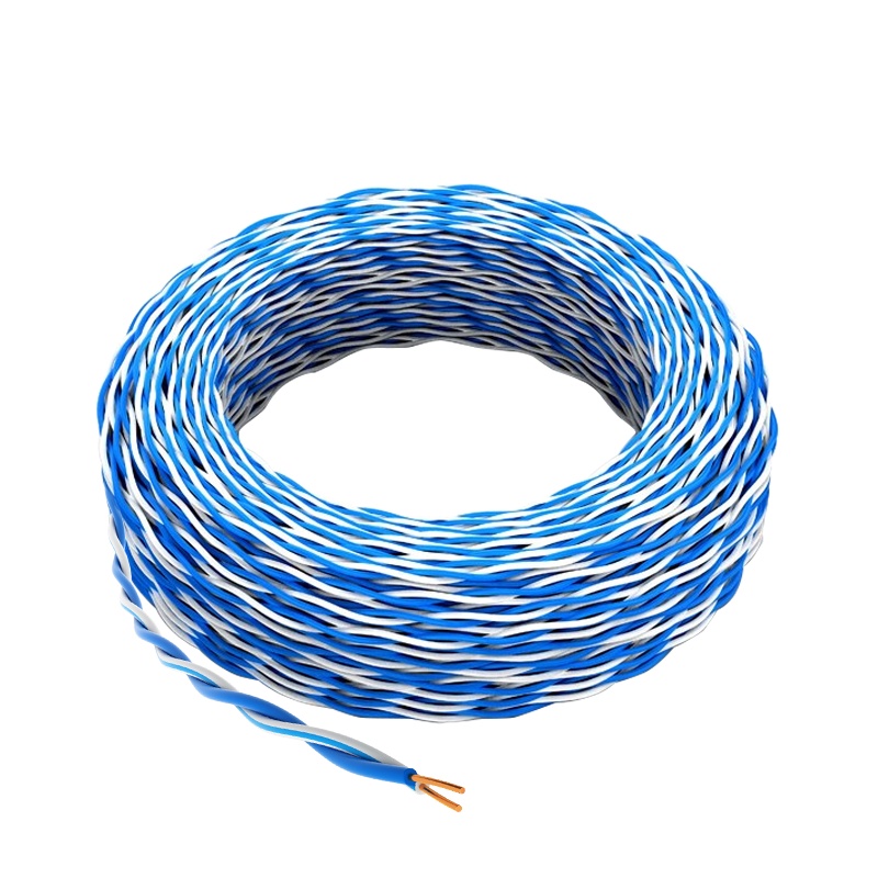 博扬 两芯双绞电话跳线 AVS2*0.4无氧铜蓝白电话线缆 电信机房语音跳线 100米 BY-AVS-100