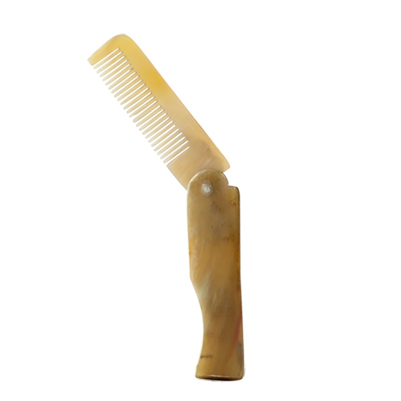 宝康林 牛角梳子家用防静电防脱耗牛角按摩头部经络梳折叠梳男女