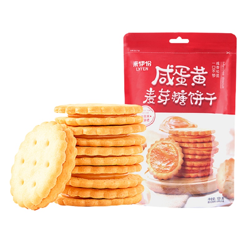 来伊份 咸蛋黄麦芽糖饼干 100g*3