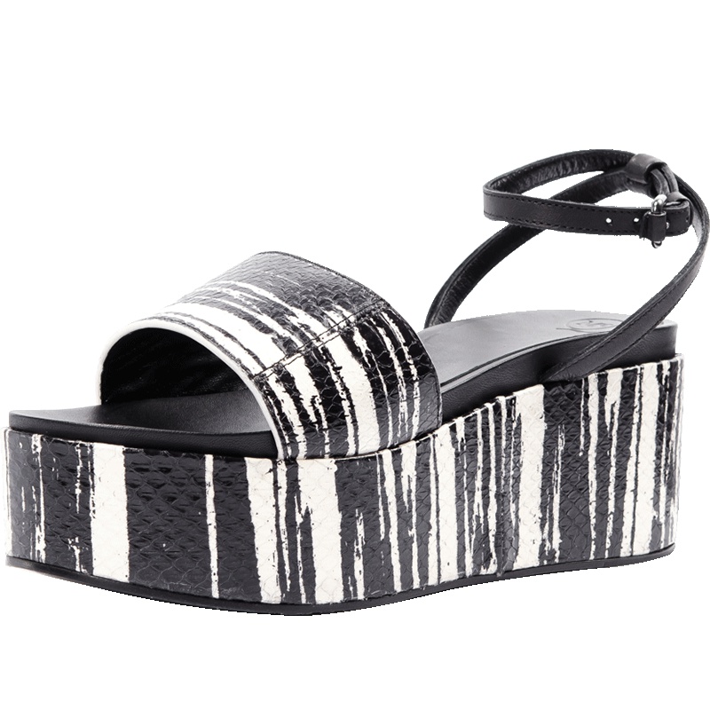 MCQ麦寇/亚历山大麦昆副线/欧美潮牌女士牛皮高跟厚底松糕凉鞋