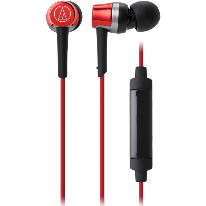 Audio Technica/铁三角 ATH-CKR30iS 红色 手机通话线控带麦入耳式耳机