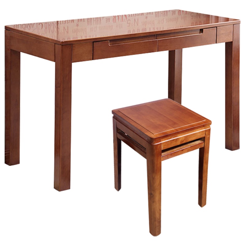 皇室美居 桌椅套装 深胡桃色书桌+凳子