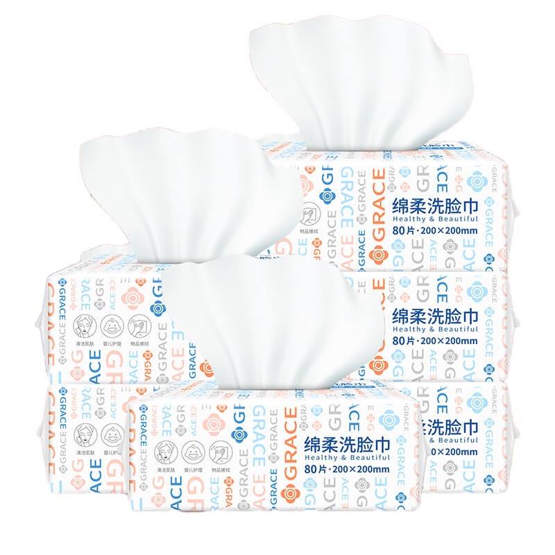 洁丽雅婴儿棉柔巾纯棉新生儿宝宝手口屁专用干湿两用洗脸巾5包装